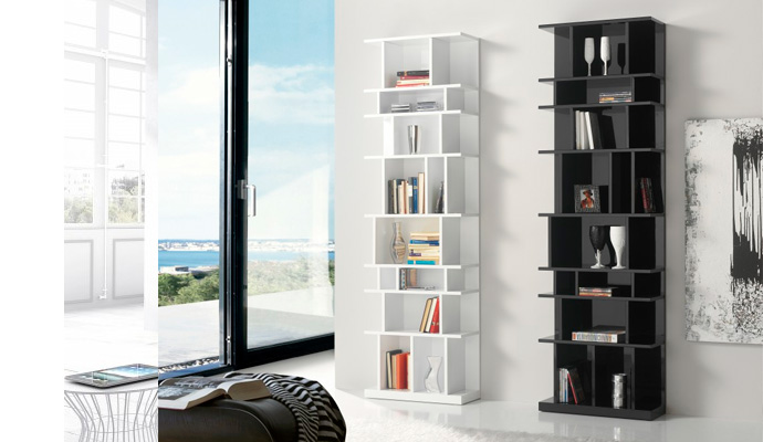 Moderna librería estantería con lacado mate en diferentes acabados 