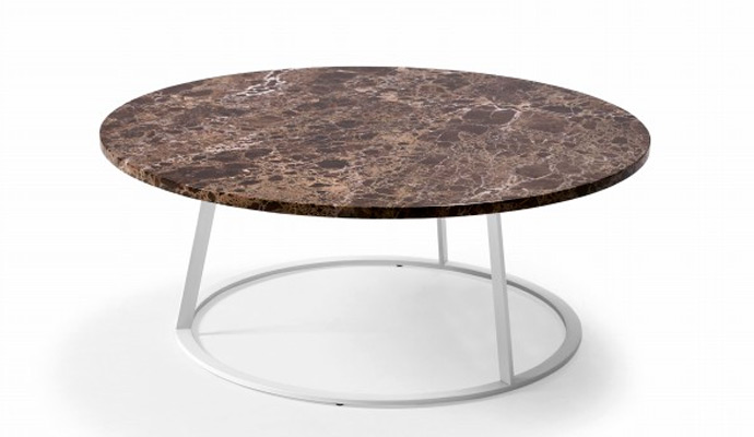 Mesa de centro elegante redonda con encimera de mármol