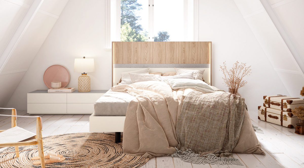 Elegante dormitorio moderno de 150 cms.