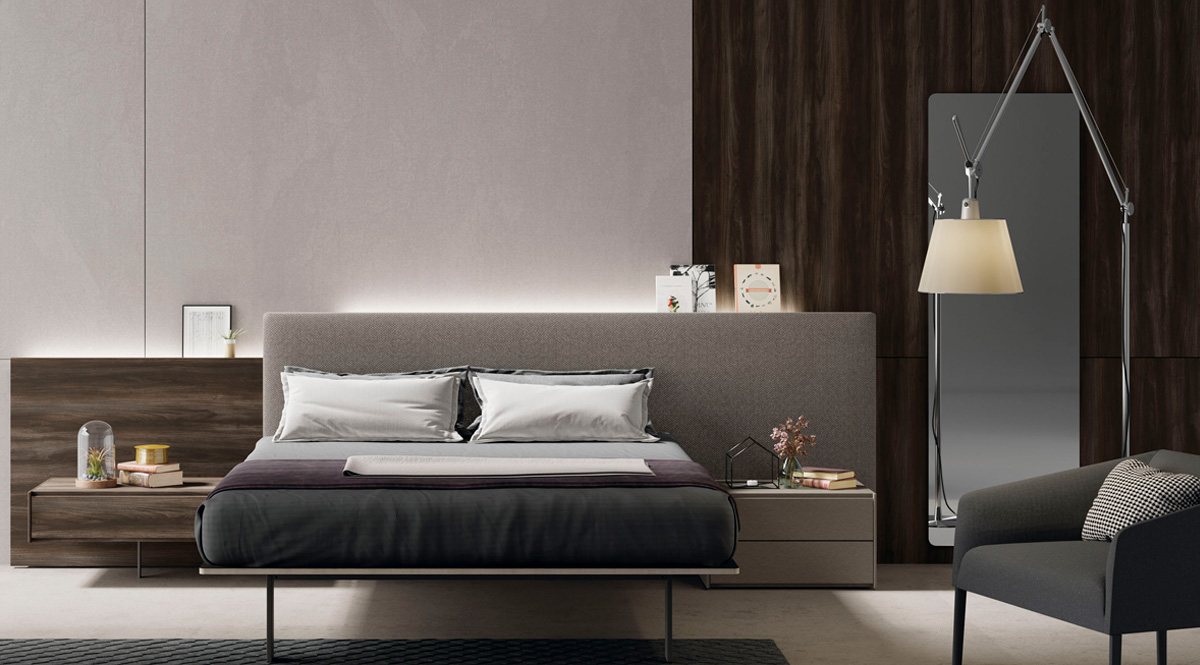 Composición de dormitorio con un estilo minimalista de 150x190 cms.