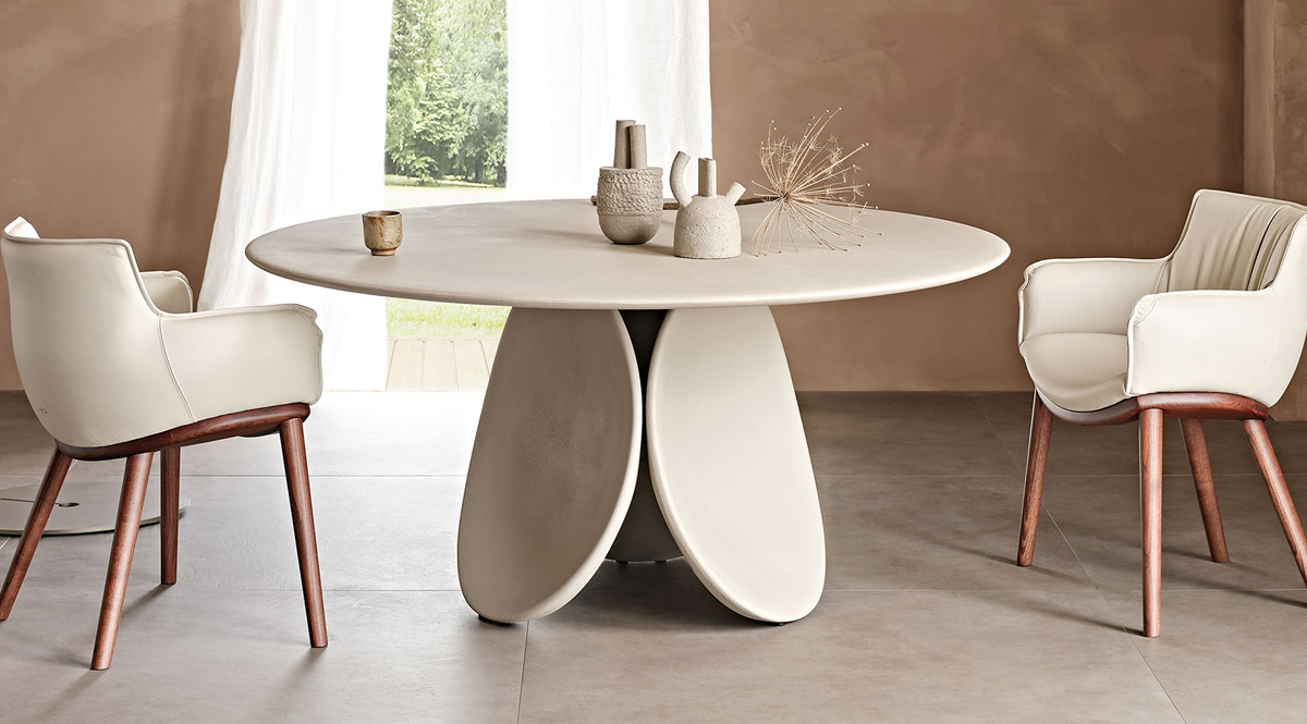 Moderna mesa fija redonda de diseño