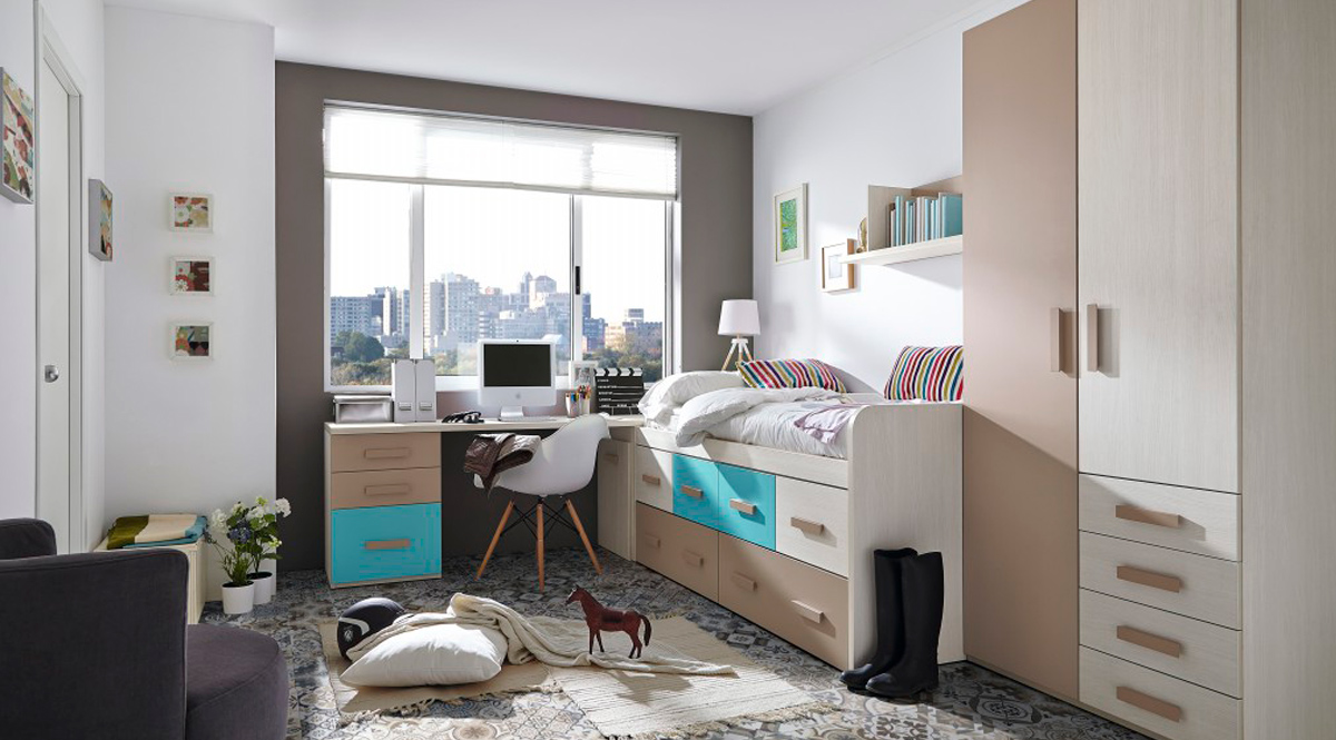 Dormitorio juvenil con diseño cómodo y práctico
