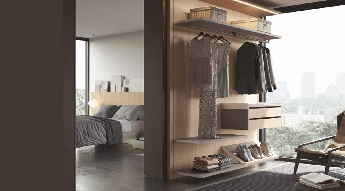 Vestidor moderno con paneles