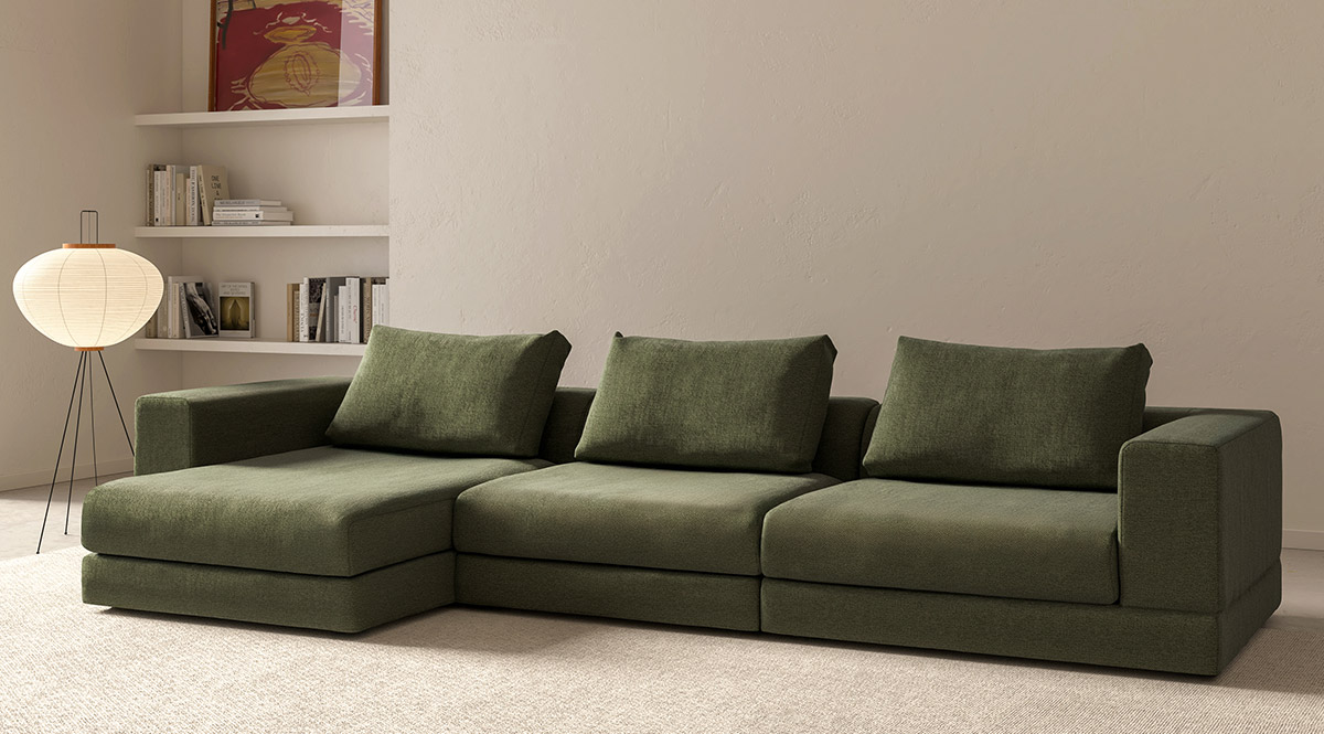 Sofá modular de diseño, configurable y de gran confort